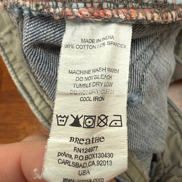 prAna Breathe Men's Jeans Size 34 Blue Denim Relaxed Fit Cotton Spandex Blend - Picture 8 of 14